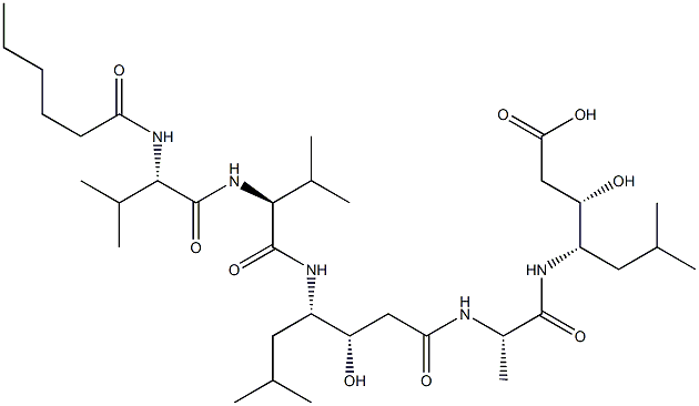 (3S,4S)-4-[[[(3S,4S)-4-[[N-(1-Oxohexyl)-L-Val-L-Val-]amino]-3-hydroxy-6-methylheptanoyl]-L-Ala-]amino]-3-hydroxy-6-methylheptanoic acid|