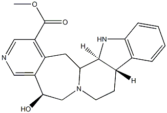 (5S)-5,8,9,14,14bβ,15-ヘキサヒドロ-5-ヒドロキシ-6H-ピリド[4'',3'':4',5']アゼピノ[1',2':1,2]ピリド[3,4-b]インドール-1-カルボン酸メチル 化学構造式