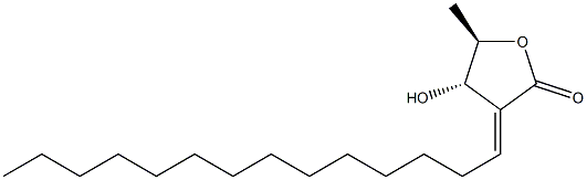 (4S)-4,5-ジヒドロ-4α-ヒドロキシ-5β-メチル-3-[(E)-テトラデカン-1-イリデン]フラン-2(3H)-オン 化学構造式