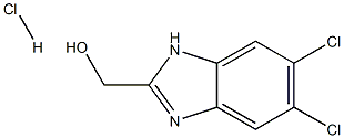 5,6-ジクロロ-2-ヒドロキシメチル-1H-ベンゾイミダゾール·塩酸塩 化学構造式