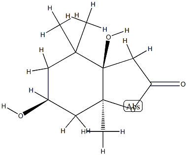 2(3H)-Benzofuranone, hexahydro-3a,6-dihydroxy-4,4,7a-trimethyl-, (3aR,6S,7aS)-rel-(+)- (9CI) Structure