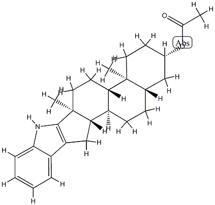 1'H-5α-アンドロスタ-16-エノ[17,16-b]インドール-3β-オールアセタート 化学構造式