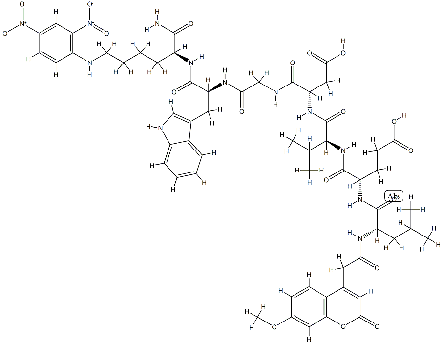 MCA-LEU-GLU-VAL-ASP-GLY-TRP-LYS(DNP)-NH2 Structure