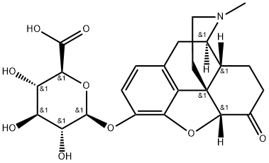 4,5α-エポキシ-17-メチル-6-オキソモルフィナン-3-イルβ-D-グルコピラノシドウロン酸 化学構造式
