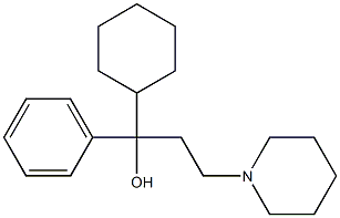 (-)-α-Cyclohexyl-α-phenyl-1-piperidine-1-propanol Structure