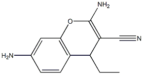 4H-1-Benzopyran-3-carbonitrile,2,7-diamino-4-ethyl-(9CI) Structure