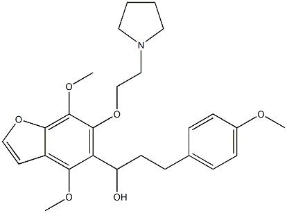 4,7-Dimethoxy-α-[2-(4-methoxyphenyl)ethyl]-6-[2-(1-pyrrolidinyl)ethoxy]-5-benzofuranmethanol 结构式