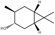 (1β,3α,4β,6β)-4,7,7-トリメチルビシクロ[4.1.0]ヘプタン-3-オール 化学構造式