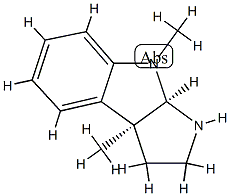 (3aS)-1,2,3,3a,8,8aα-ヘキサヒドロ-3aα,8-ジメチルピロロ[2,3-b]インドール 化学構造式