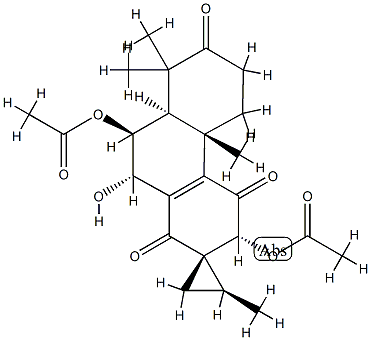 (1S,2S)-3'β,9'α-Diacetoxy-10'β-hydroxy-2,4'bα,8',8'-tetramethyl-5',6',8',8'aβ,9',10'-hexahydrospiro[cyclopropane-1,2'(1'H)-phenanthrene]-1',4',7'(3'H,4'bH)-trione 结构式