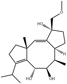 (1R)-1,2,3,3aα,4,5,6,8,9,9a-Decahydro-7-isopropyl-1-methoxymethyl-4β,9aβ-dimethyldicyclopenta[a,d]cyclooctene-1α,5β,6α-triol 结构式