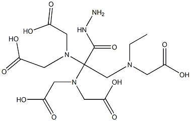 N4,Na,Na,Ne,Ne-[Pentakis(carboxymethyl)]-N4-(carboxymethyl)-2,6-diamino-4-azahexanoic Hydrazide Structure