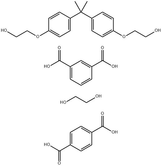1,3-Benzenedicarboxylic acid, polymer with 1,4-benzenedicarboxylic acid, 1,2-ethanediol and 2,2'-[(1-methylethylidene)bis(4,1-phenyleneoxy)]bis[ethanol] Struktur