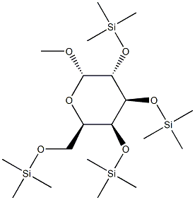 メチル2-O,3-O,4-O,6-O-テトラキス(トリメチルシリル)-α-D-ガラクトピラノシド 化学構造式