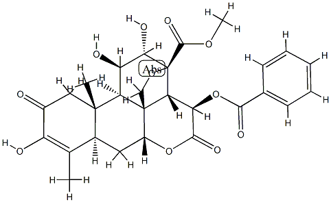 15β-Benzoyloxy-13,20-epoxy-3,11β,12α-trihydroxy-2,16-dioxopicras-3-en-21-oic acid methyl ester Structure