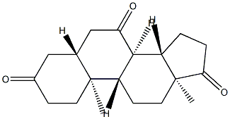 5α-アンドロスタン-3,7,17-トリオン 化学構造式