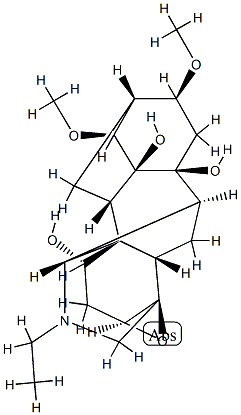 3β,4-Epoxy-20-ethyl-14α,16β-dimethoxyaconitane-1α,8,9-triol Structure