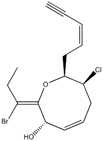 (3S)-2-[(E)-1-Bromopropylidene]-7α-chloro-3,6,7,8-tetrahydro-8α-[(Z)-2-penten-4-ynyl]-2H-oxocin-3-ol Structure