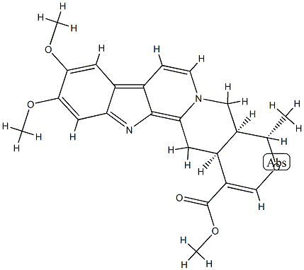 (20α)-3,5,6,16,17-Pentadehydro-10,11-dimethoxy-16-(methoxycarbonyl)-19α-methyl-18-oxayohimban-4-ium Structure