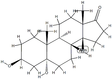 3β,5,14β-トリヒドロキシ-5α-アンドロスタン-17-オン 化学構造式