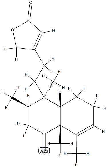 4-[2-[(1R)-1,2,3,4,4a,7,8,8aα-オクタヒドロ-1,2α,4aα,5-テトラメチル-4-オキソナフタレン-1α-イル]エチル]-2(5H)-フラノン 化学構造式