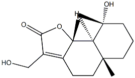 (5aR)-5,5a,6,7,8,9,9aβ,9bα-Octahydro-9β-hydroxy-3-hydroxymethyl-5aα,9-dimethylnaphtho[1,2-b]furan-2(4H)-one Struktur