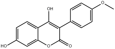 4,7-二羟基-3-(4-甲氧基苯基)-2H-色烯-2-酮, 42345-56-2, 结构式