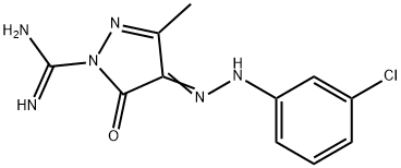 4-[2-(3-クロロフェニル)ヒドラゾノ]-4,5-ジヒドロ-3-メチル-5-オキソ-1H-ピラゾール-1-カルボイミドアミド 化学構造式