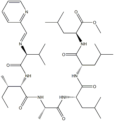 N-(2-Pyridinylmethylene)-L-Val-L-Ile-L-Ala-L-Leu-L-Leu-L-Leu-OMe Structure