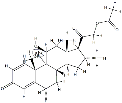 9-Chloro-6α-fluoro-11β-hydroxy-21-acetoxy-16α-methylpregna-1,4-diene-3,20-dione Struktur