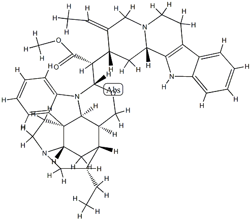 (16R,19E)-19,20-ジデヒドロ-16-[(10β,13β,21S)-23-デオキシ-21,22-ジヒドロ-11-オキサ-12,24-セコストリキニジン-10-イル]コリナン-17-酸メチル 化学構造式