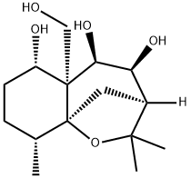 (3S)-3,4,5,5a,6,7,8,9-Octahydro-5aβ-(hydroxymethyl)-2,2,9β-trimethyl-3β,9aβ-methano-2H-1-benzoxepine-4α,5α,6β-triol Struktur