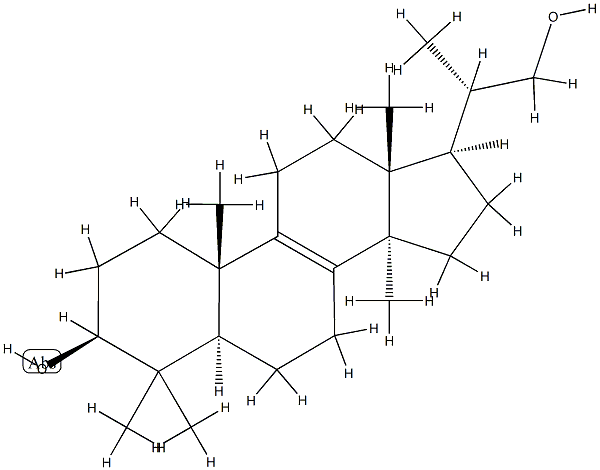 (20S)-4,4,14,20-テトラメチル-5α-プレグナ-8-エン-3β,21-ジオール 化学構造式