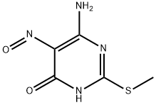 4-氨基-6-羟基-2-甲硫基-5-亚硝基嘧啶, 43005-49-8, 结构式