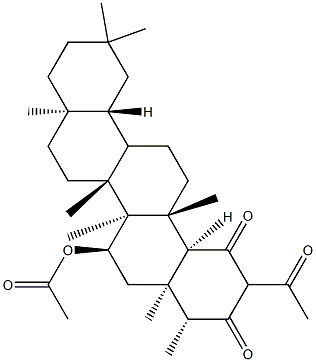 2-Acetyl-7α-acetyloxy-D:A-friedooleanane-1,3-dione Struktur