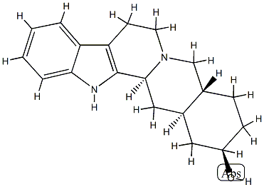 1,2,3,4,4aα,5,7,8,13,13bβ,14,14aβ-ドデカヒドロベンゾ[g]インドロ[2,3-a]キノリジン-2α-オール 化学構造式