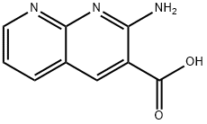 2-氨基-1,8-萘啶-3-羧酸, 46298-84-4, 结构式
