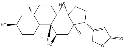 3α,11α,14-Trihydroxy-5β-card-20(22)-enolide Struktur