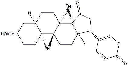 3β-ヒドロキシ-15-オキソ-5β,14β-ブファ-20,22-ジエノリド 化学構造式