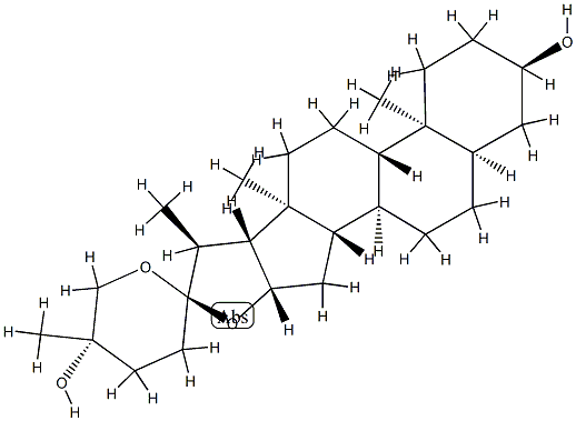 (25S)-5β-スピロスタン-3α,25-ジオール 化学構造式