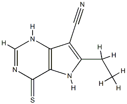 1H-Pyrrolo[3,2-d]pyrimidine-7-carbonitrile,6-ethyl-4,5-dihydro-4-thioxo-(9CI) Structure