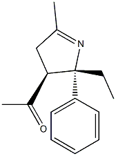 Ethanone, 1-[(2R,3R)-2-ethyl-3,4-dihydro-5-methyl-2-phenyl-2H-pyrrol-3-yl]-, rel- (9CI) Structure