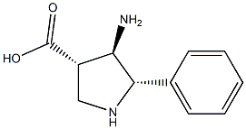 3-Pyrrolidinecarboxylicacid,4-amino-5-phenyl-,(3R,4S,5R)-rel-(9CI) Structure