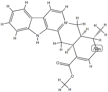 (20α)-3,5,6,16,17-ペンタデヒドロ-16-(メトキシカルボニル)-19α-メチル-18-オキサヨヒンバン-4-イウム 化学構造式