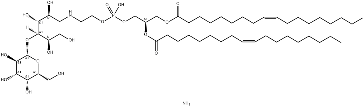 1,2-dioleoyl-sn-glycero-3-phosphoethanolaMine-N-lactosyl (aMMoniuM salt) Structure
