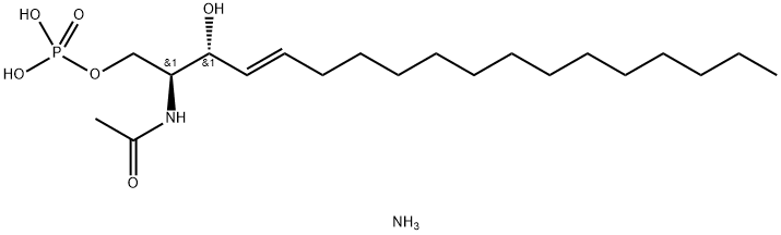 N-ACETOYL-CERAMIDE-1-PHOSPHATE (AMMONIUM SALT);C2 CERAMIDE-1-PHOSPHATE (D18:1/2:0), 474943-68-5, 结构式