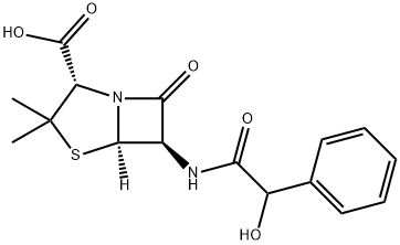 6α-[(Hydroxyphenylacetyl)amino]penicillanic acid Structure