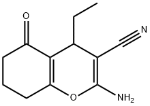4H-1-Benzopyran-3-carbonitrile,2-amino-4-ethyl-5,6,7,8-tetrahydro-5-oxo-(9CI) Structure