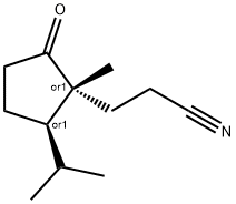 Cyclopentanepropanenitrile, 1-methyl-2-(1-methylethyl)-5-oxo-, (1R,2R)-rel- (9CI) Structure