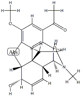 1-(3-Methoxy-6α-hydroxy-17-methyl-4,5α-epoxy-7,8-didehydromorphinan-1-yl)ethanone Structure
